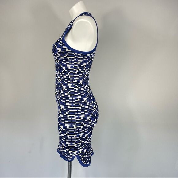 Parker Sweater Knit Geometric Calypso Combo Print BodyCon Racer Back Mini Dress - Picture 9 of 16
